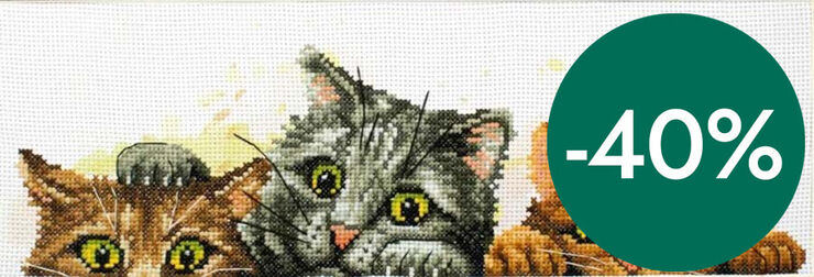 Kit Punto de cruz Ladybird Gatitos