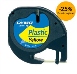 Cinta para rotular Dymo LetraTag amarillo