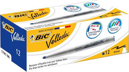 Rotuladores pizarra Velleda medium azul 12u