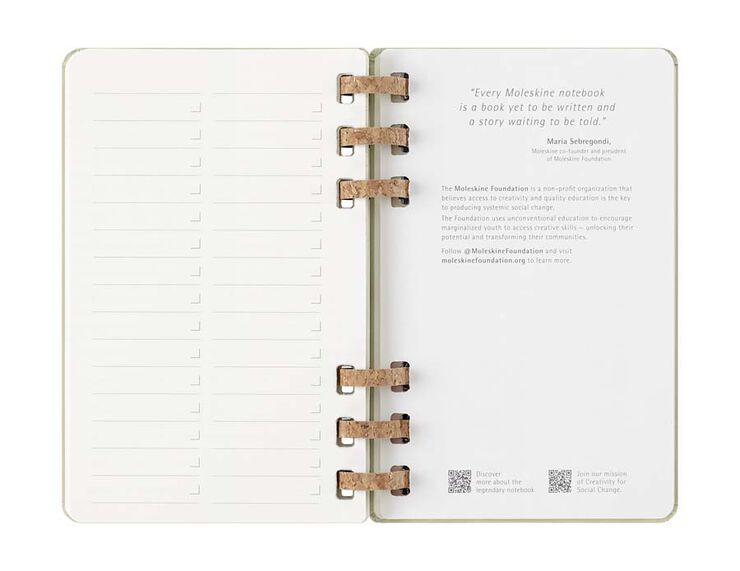 Agenda escolar espiral moleske tapa dura sem/vista L 2025-26 kiwi