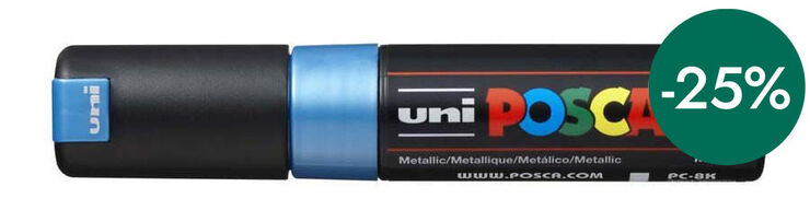 Rotulador Posca PC-8K 8mm azul metal