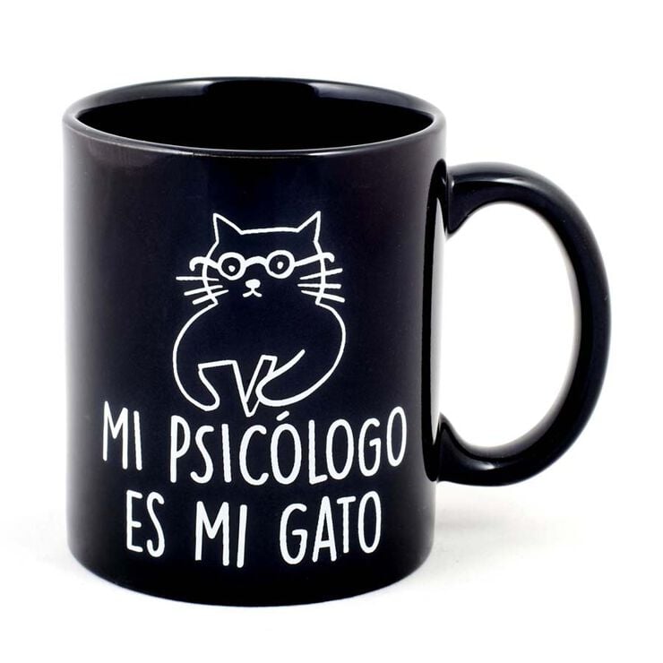 Taza ''Mi psicólogo es mi gato''