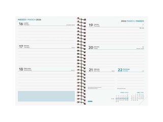 Agenda Finocam escolar Secundaria 1/8 sem/vista cas 2025-26 negro