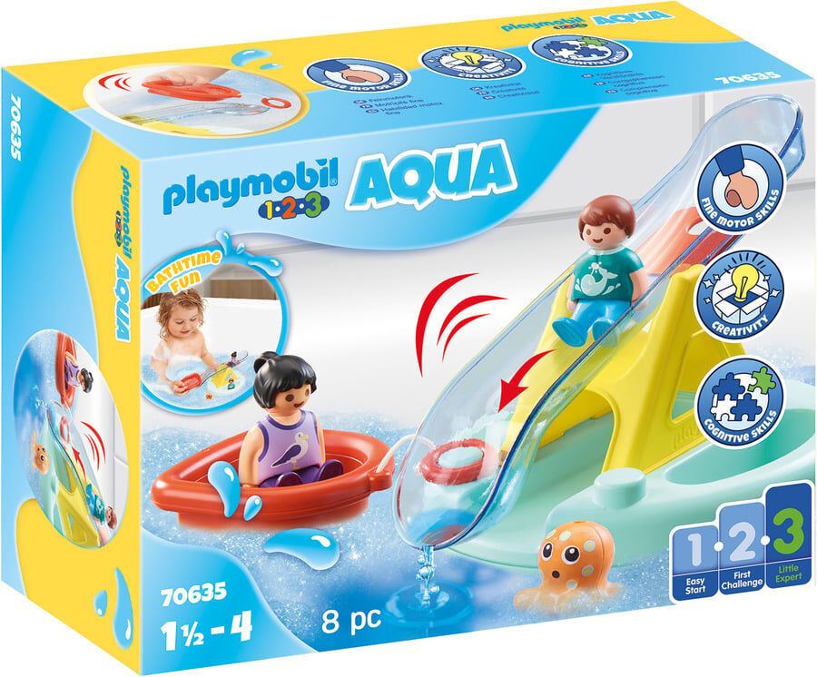 Playmobil 1.2.3 Isla de Ba&ntilde;o con Tobogan 70635