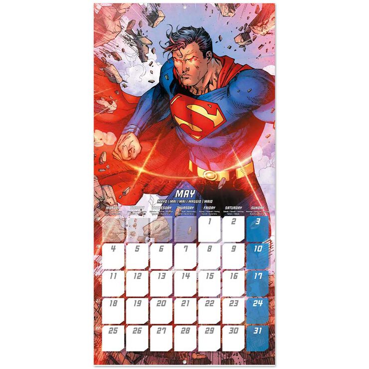 Calendario pared 2026 30x30cm Superman