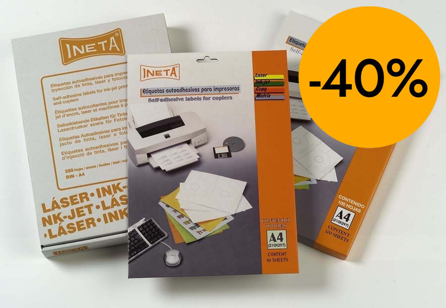 Etiquetes Inkjet/Laser Din A4 Ineta 10 fulls