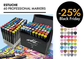 Estuche 60 Rotuladores alcohol Roymart Artist