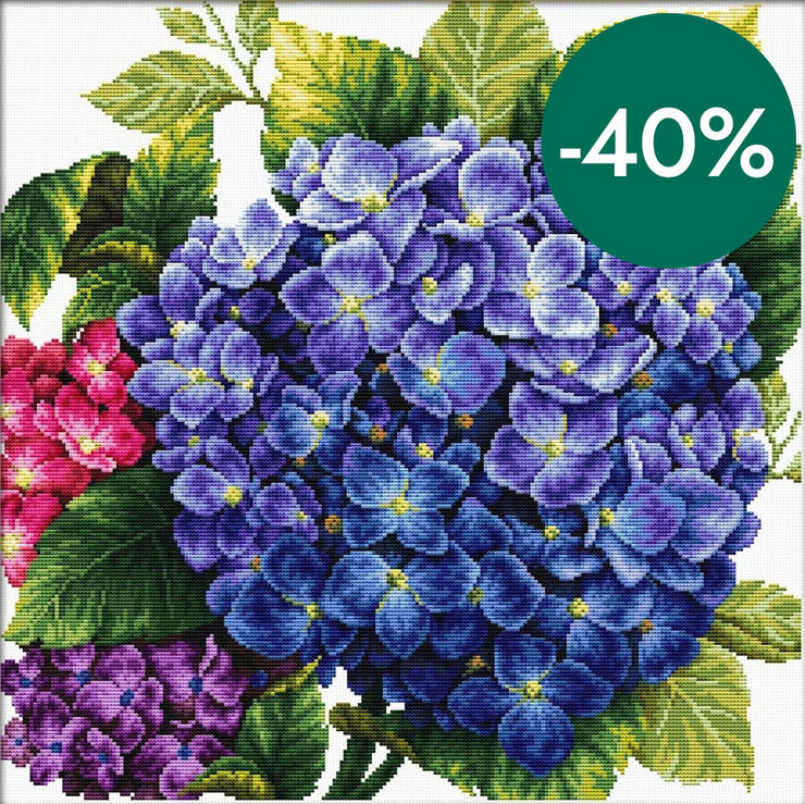 Kit Punto de Cruz Ladybird Hortensia