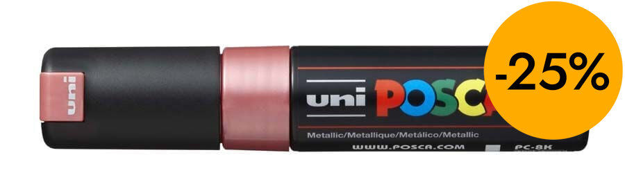 Rotulador Posca PC-8K 8mm rojo metal