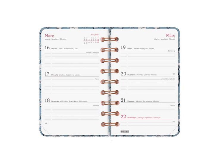 Agenda Finocam You E3 sem/vista horizontal cat 2026 Cotton