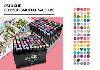 Estuche 80 Rotuladores alcohol Roymart Artist