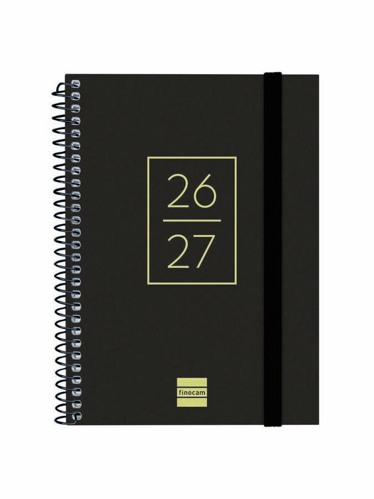 Agenda Escolar Finocam Secundaria 1/8 Sem/Vista Castellano 2026-27 Negro