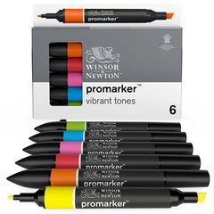 Rotuladores Promaker Winsor & Newton tonos vibrantes 6 colores