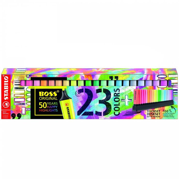 Set de Escritorio de 15 Marcadores Fluorescentes BOSS ORIGINAL STABILO  Multicolor · STABILO · El Corte Inglés
