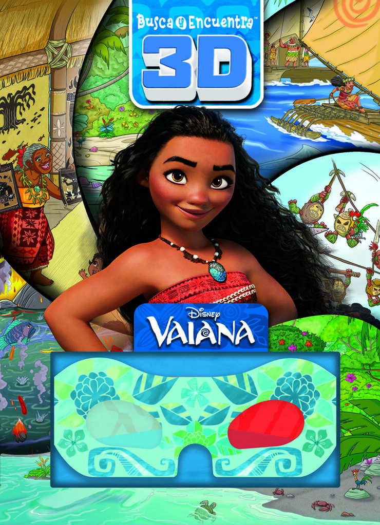 Disney Vaiana Busca y encuentra Libro de actividad con escenas en 3D Incluye lentes PI Kids