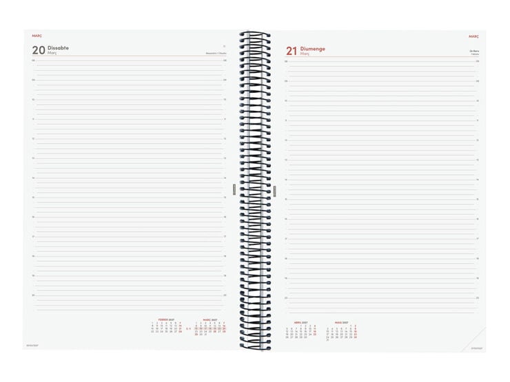 Agenda Finocam Opaque D&iacute;a P&aacute;gina 2027 Catal&aacute;n Azul