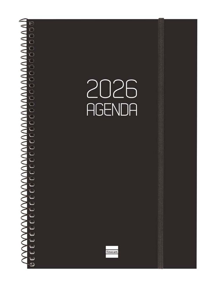 Agenda Finocam Opaque E11 sem/vista vertical cas 2026 negro