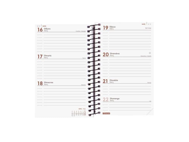 Agenda Finocam Opaque E3 sem/vista horizontal cat 2026 negro