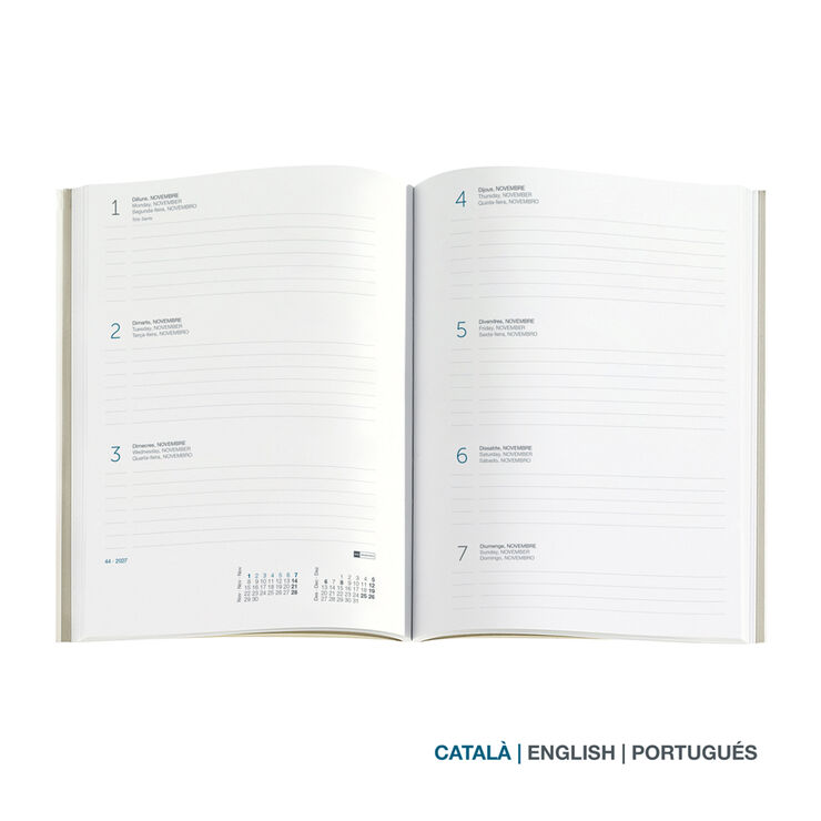 Agenda Miquelrius Plus Setmana Vista Catal&agrave; Quadres 2027 Multicolor