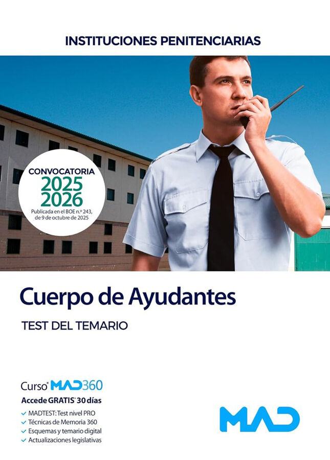 Cuerpo de Ayudantes de Instituciones Penitenciarias. Test del temario