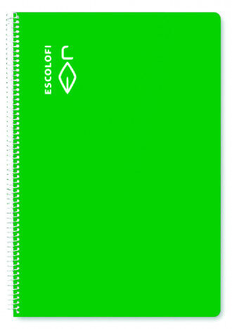 Libreta espiral Escolofi A4 liso 80 hojas verde