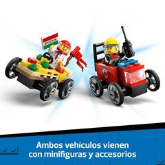 LEGO® LEGO City Pack de Coches de Carreras: Pizza vs. Camión de Bomberos 60458