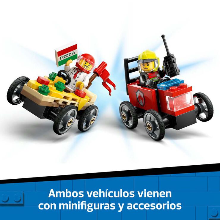 LEGO® LEGO City Pack de Coches de Carreras: Pizza vs. Camión de Bomberos 60458