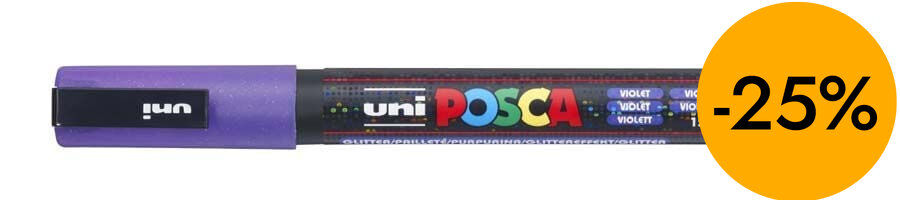 Rotulador Posca PC-3M 0,9-1,3mm violeta glitter