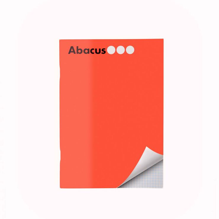Libreta grapada Abacus A5 48 hojas 4x4mm rojo
