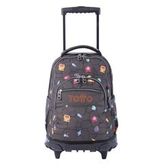 Mochila Ruedas Totto Renglones Estampado videojuego