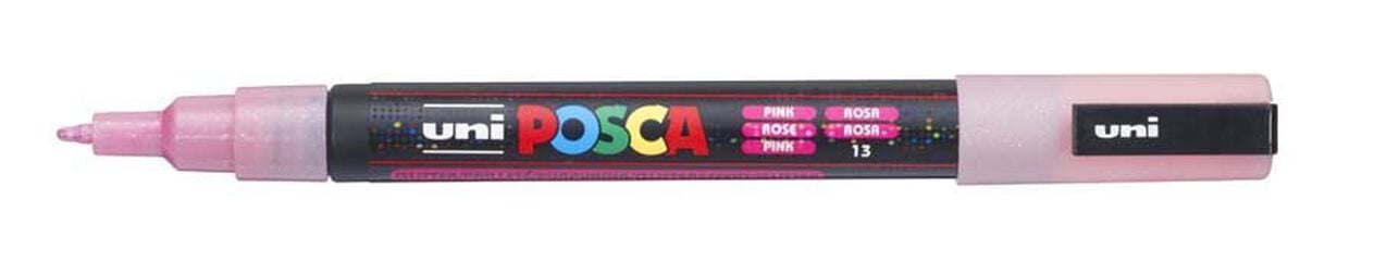 Rotulador Posca PC-3M 0,9-1,3mm rosa glitter