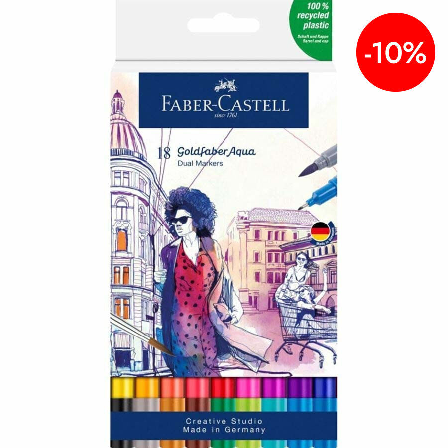 Rotuladores Goldfaber Aqua Dual Faber-Castell 18 colores