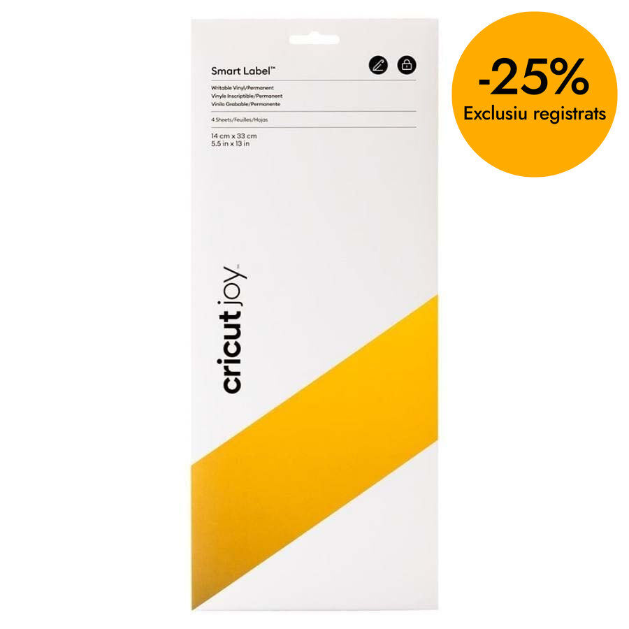 Vinil Smart imprimible permanent 14x33cm or 4 fulls