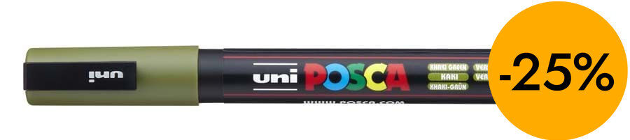 Rotulador Posca PC-3M 0,9-1,3mm verde caqui