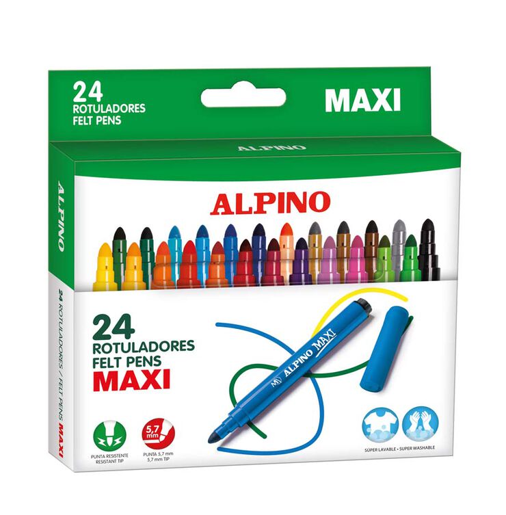 Rotuladores de colores Alpino Maxi 24u