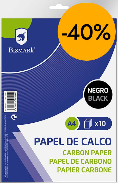 Papel Carb&oacute;n negro Bismark A4 10 hojas