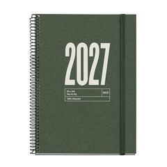 Agenda Miquelrius Espiral Plus Dia P&agrave;gina Catal&agrave; 2027 City Verd Fosc