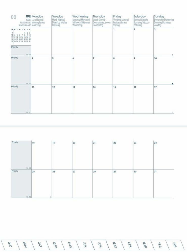 Agenda 16m Pastel A6 sem/vista mult 24-25 rosa