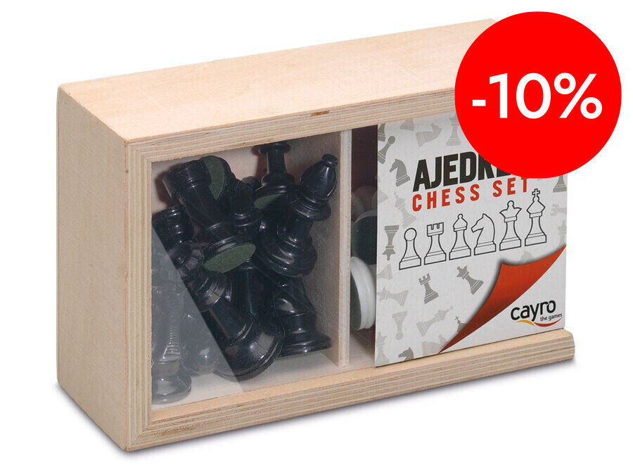 Escacs Peces Pl&agrave;stic n&ordm; 3 Caixa Fusta