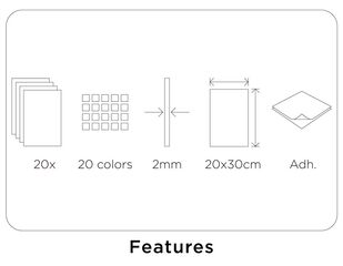 Planxes Goma Eva adhesiva 20x30cm 20 colors