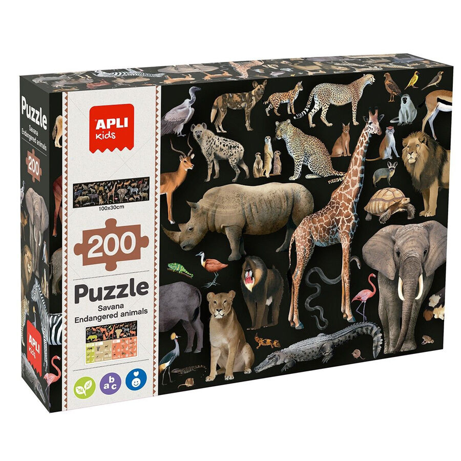 Puzle Animals Amena&ccedil;ats de la Sabana 220 peces
