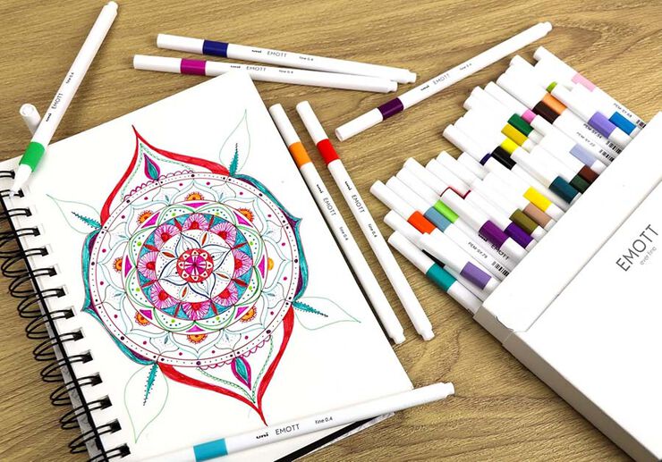 Retoladors Emott Uni-Ball Emott caixa 40 colors