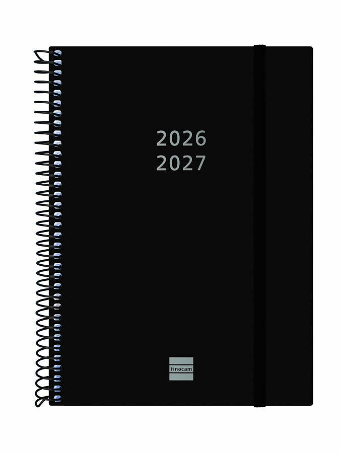 Agenda Finocam Esp.18M E10 Sem/Vista Multiling&uuml;e 2026-27 Negro