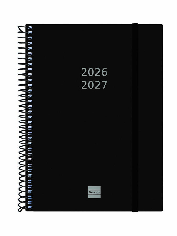 Agenda Finocam Esp.18M E10 Sem/Vista Multiling&uuml;e 2026-27 Negro