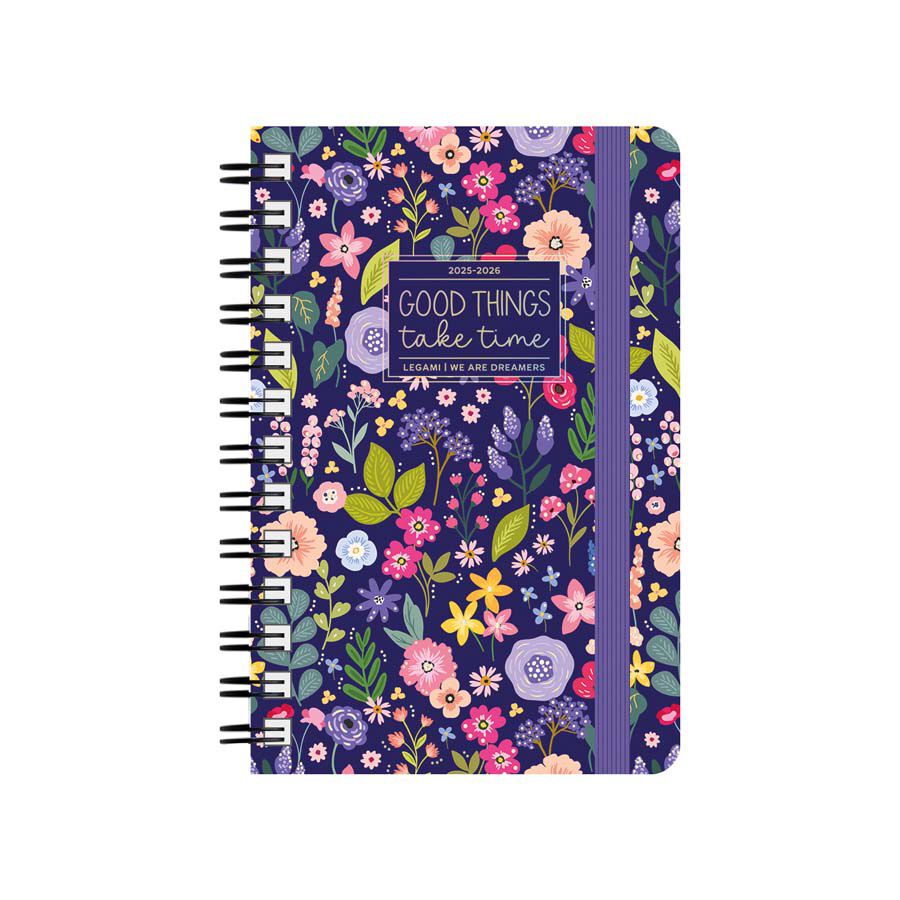 Agenda Legami 16 mesos espiral setm/vista multiling&uuml;e 2025-26 Flowers