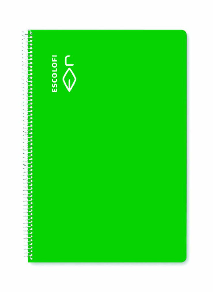 Llibreta espiral Escolofi Foli 50 fulls 5x5 amb marge verd