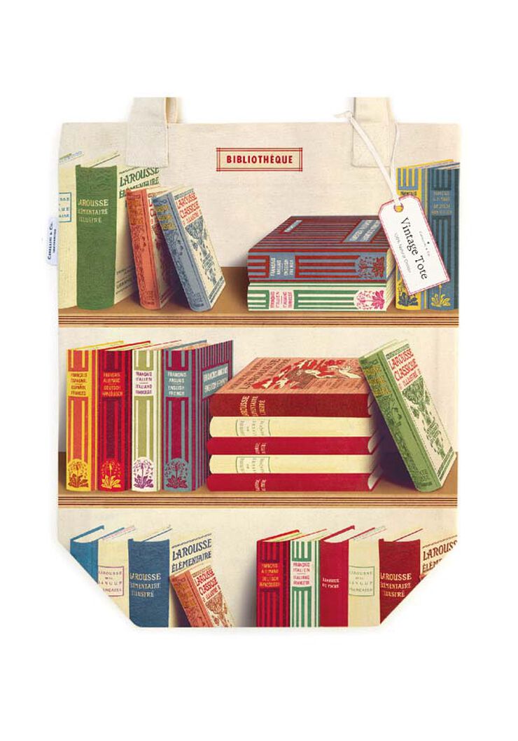 Tote Bag Cavallini Library Books