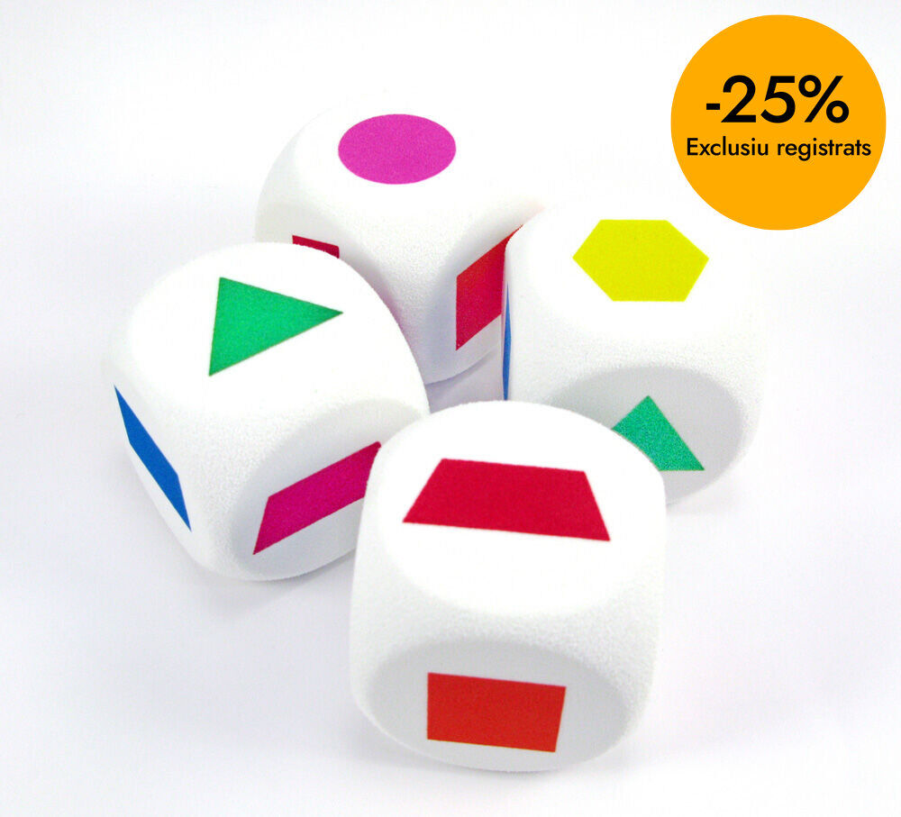 Dado 6 caras formas geom&eacute;tricas 4 unidades