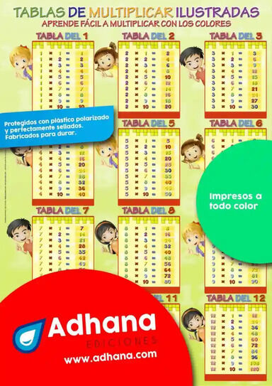 ADHA 35X50 Tablas De Multiplicar Ilustra