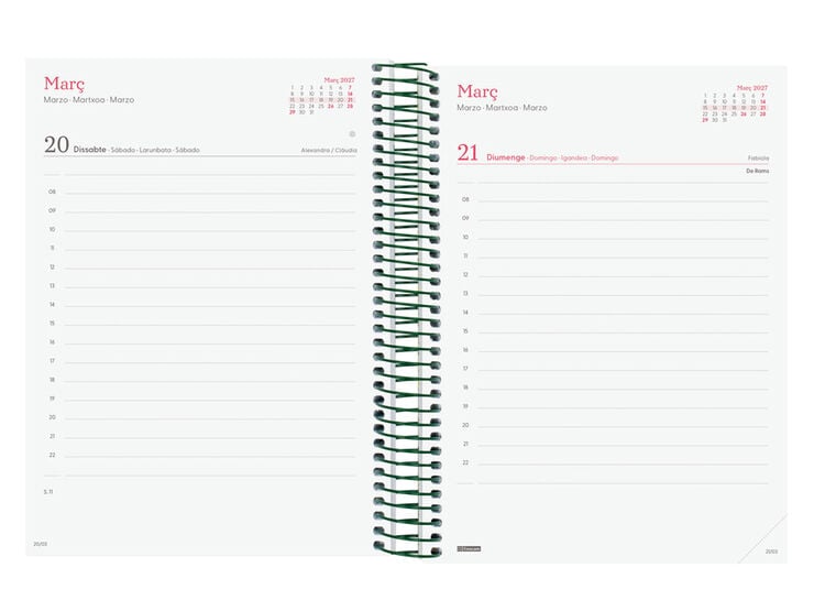 Agenda Finocam Design Collection D&iacute;a P&aacute;gina 2027 Catal&aacute;n Lema